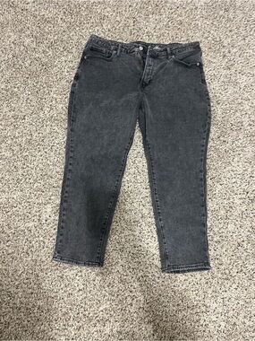 Old Navy Cropped High-Rise Black Gray Jeans